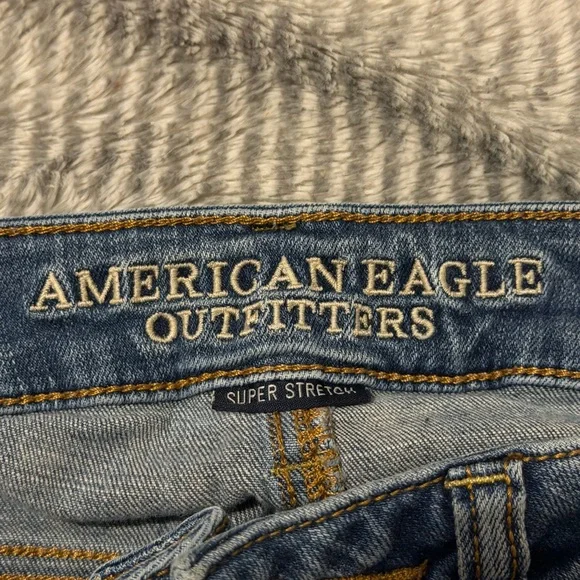 American Eagle Skinny Low Rise Jeans Womens 6 Blue Stretch Jeggings Skater Indie - Picture 7 of 12